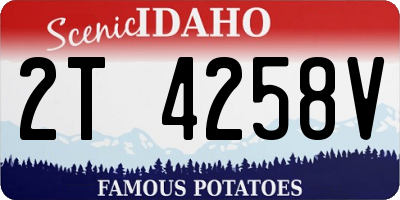 ID license plate 2T4258V