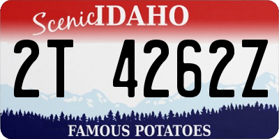 ID license plate 2T4262Z