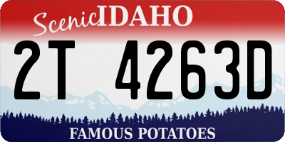 ID license plate 2T4263D
