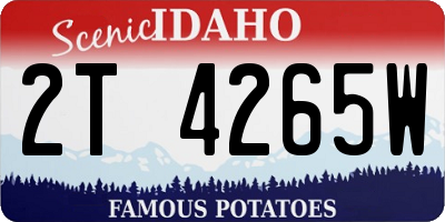 ID license plate 2T4265W