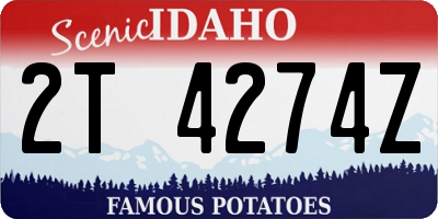 ID license plate 2T4274Z