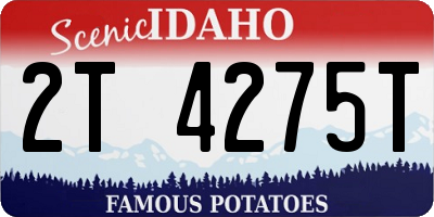 ID license plate 2T4275T