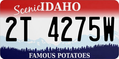 ID license plate 2T4275W
