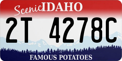 ID license plate 2T4278C