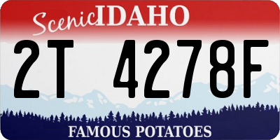 ID license plate 2T4278F