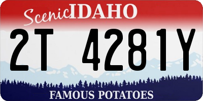 ID license plate 2T4281Y