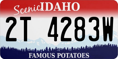 ID license plate 2T4283W