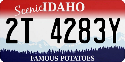 ID license plate 2T4283Y