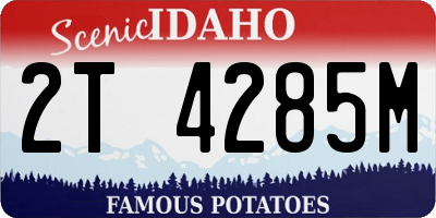 ID license plate 2T4285M