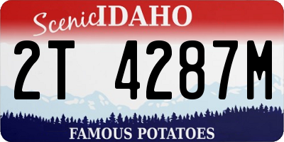 ID license plate 2T4287M