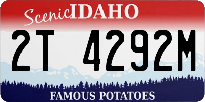 ID license plate 2T4292M