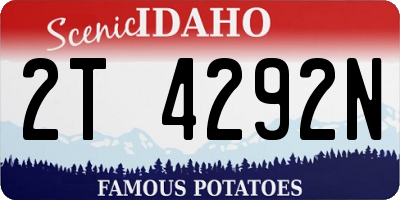 ID license plate 2T4292N