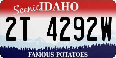 ID license plate 2T4292W