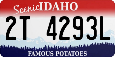 ID license plate 2T4293L