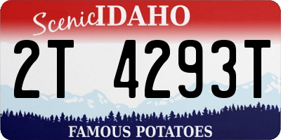 ID license plate 2T4293T