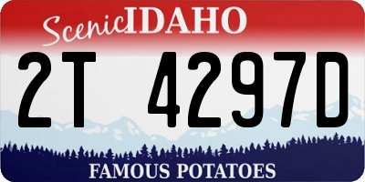 ID license plate 2T4297D