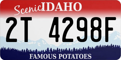 ID license plate 2T4298F