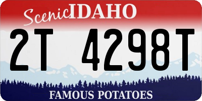 ID license plate 2T4298T
