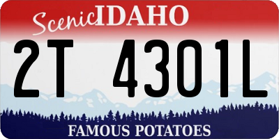 ID license plate 2T4301L