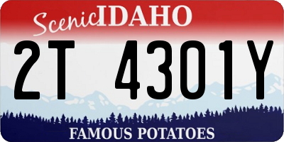 ID license plate 2T4301Y