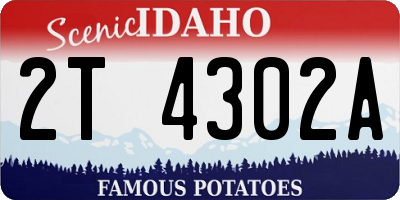ID license plate 2T4302A