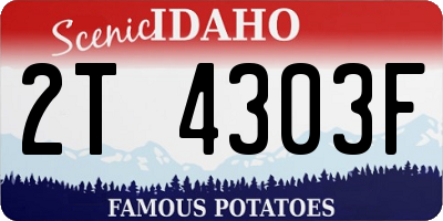 ID license plate 2T4303F
