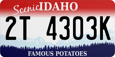 ID license plate 2T4303K