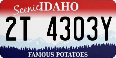 ID license plate 2T4303Y
