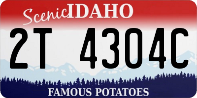 ID license plate 2T4304C