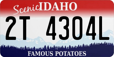 ID license plate 2T4304L