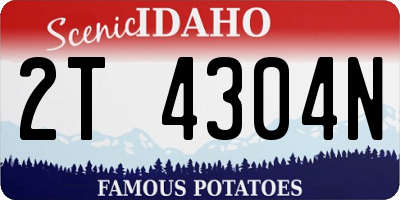 ID license plate 2T4304N