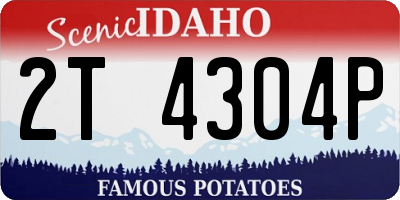 ID license plate 2T4304P