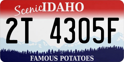 ID license plate 2T4305F