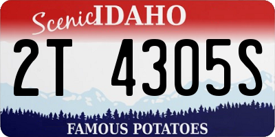 ID license plate 2T4305S