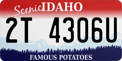 ID license plate 2T4306U