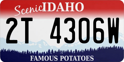ID license plate 2T4306W