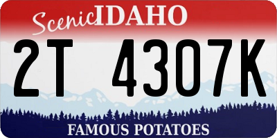 ID license plate 2T4307K