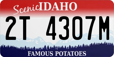ID license plate 2T4307M
