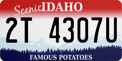 ID license plate 2T4307U