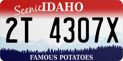 ID license plate 2T4307X