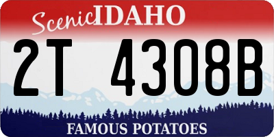 ID license plate 2T4308B