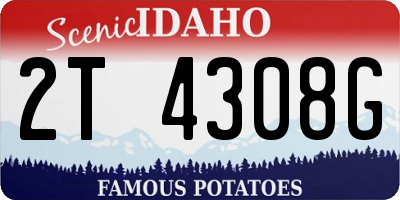 ID license plate 2T4308G