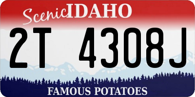 ID license plate 2T4308J