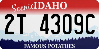 ID license plate 2T4309C