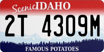 ID license plate 2T4309M