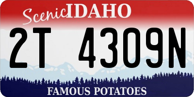 ID license plate 2T4309N
