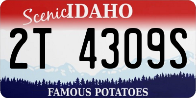 ID license plate 2T4309S