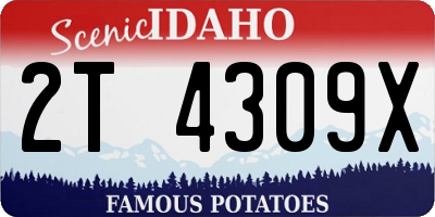 ID license plate 2T4309X