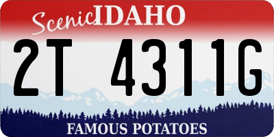 ID license plate 2T4311G