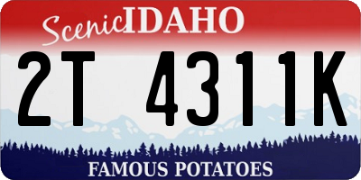 ID license plate 2T4311K